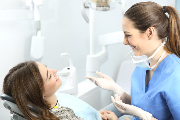 saturday dental appointments (7) patient and dentist talking during saturday dental appointments